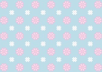 Pretty Pastel Pink and White Floral Pattern Seamless Repeat Background Texture Design (Created by graphics program)