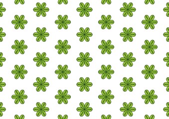 Seamless Pattern of Green Leaf Flowers Botanical Design Perfect for Textile Prints and Fabric Designs (Created by graphics program)