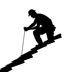 a black silhouette of a person on skis black, man, person, silhouette, ski, skier , Generative art.