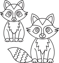 Cute Fox Vector Sitting with Bushy Tail for Woodland Forest Animal and Kids Illustration