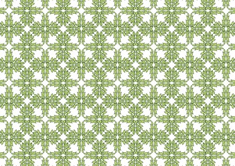 Elegant Green Leaf Pattern Seamless Design for Textile Fabric Wallpaper Background (Created by graphics program)