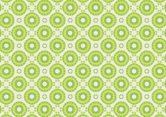 Seamless Green Circle Pattern Background Texture Design for Fabric Prints (Created by graphics program)
