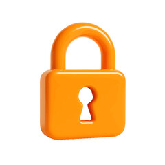 A vibrant orange padlock icon perfect for security apps, website design, or branding projects, offering a modern and scalable graphic design.
