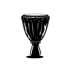 a black silhouette of a drum on a transparent background black, drum, icon, illustration, silhouette, style , Generative art.