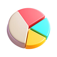 Obraz premium 3D rendered colorful pie chart infographic. Business, finance, data, statistics.