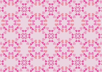Lovely Pink Hearts Pattern Seamless Design Perfect for Valentine's Day Backgrounds or Romantic Projects (Created by graphics program)
