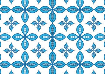 Elegant Blue Floral Pattern Seamless Design Perfect for Textile Wallpaper Background Fabric Print (Created by graphics program)