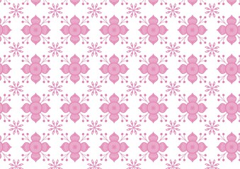 Pretty Pink Floral Pattern Seamless Design Perfect for Fabric Textile or Wallpaper Background (Created by graphics program)