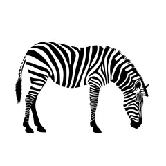 Obraz premium a black and white silhouette of a zebra abstract, black, silhouette, stand, zebra , Generative art.