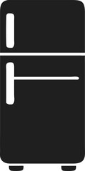 Refrigerator silhouette for kitchen appliance and food storage vector graphic