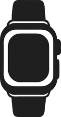 Modern smartwatch silhouette for fitness app design or wearable tech projects
