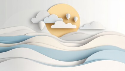 A horizontal illustration for Balloons to Heaven Day, showing a small cluster of balloons floating gently into an open sky with soft clouds.