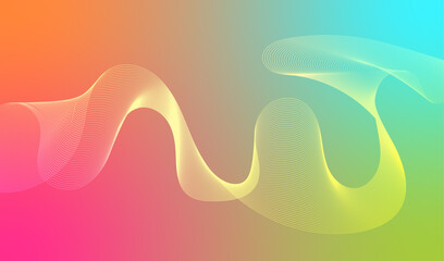 Abstract Wavy Lines on a Colorful Gradient Background for Modern Design Projects