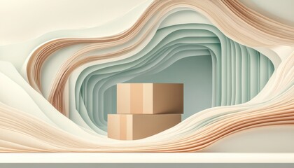 A horizontal illustration for Particularly Preposterous Packaging Day, showing an oversized box containing a tiny item,
