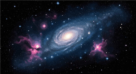 Spiral Galaxy Illustration – Deep Space Universe Art
