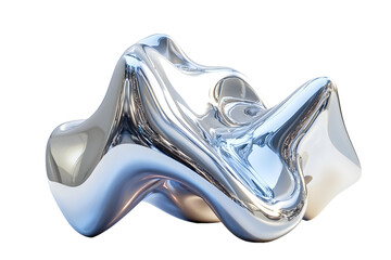 3d chrome metal organic fluid shapes and stars. Abstract liquid mercury metallic icon. 3d rendering aluminum gradient shape design . Brutalist futuristic style