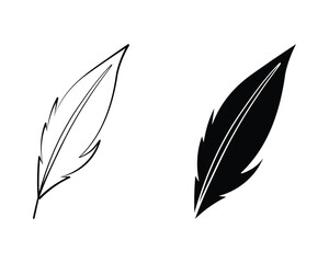 old style quill pen set vector icon. sign for mobile concept and web design. vector illustration