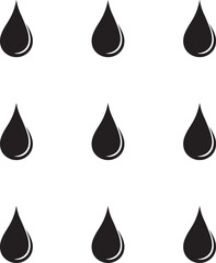 Silhouette set of water drops. Premium vector illustration. 
