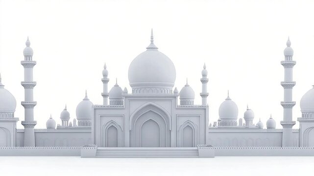 Majestic Architecture: A Serene and Minimalist Rendition of a Grand Monument