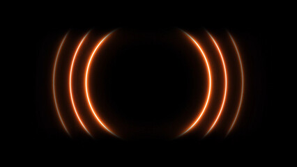 Abstract Orange Glowing Rings on Black Background Modern Futuristic and Minimalist Design Element This image