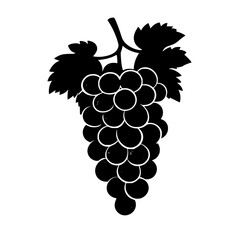 Fototapeta premium a black and white silhouette of a vine with a leaf black, branch, grape, icon, leaf, silhouette, vine , Generative art.