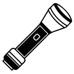 Vector flashlight stencil silhouette illustration isolated on transparent background