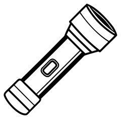 Minimal flashlight silhouette icon stencil vector art with transparent background
