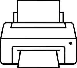 printer icon line art vector illustration on transparent background
