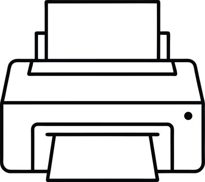 printer icon line art vector illustration on transparent background
