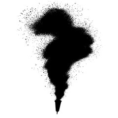 a black ink blot on a transparent background black , Generative art.