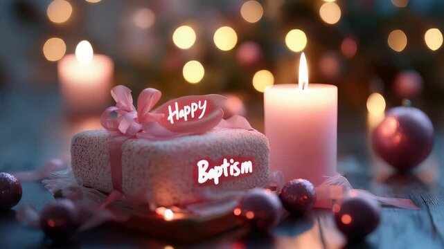 Joyful baptism clip: cheerful immersion, sacred event, spiritual blessing, uplifting message, divine moment, peaceful ritual, holy water, celebratory tone, meaningful text, blessed atmosphere.