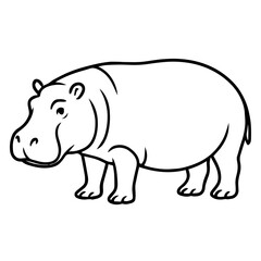 hippopotamus vector realistic line icon on white background
Vector line icon animal, wildlife