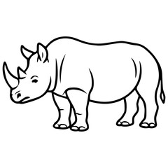 rhino vector realistic line icon on white background
Vector line icon animal, wildlife