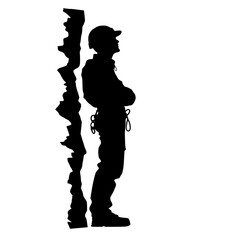 a black silhouette of a soldier with a map black, man, map, silhouette, soldier, stand , Generative art.