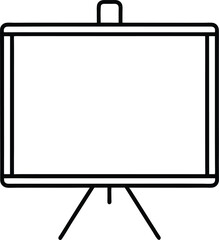 Naklejka premium whiteboard icon line art vector illustration on transparent background 