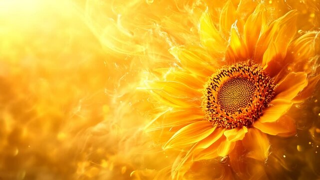 yellow sunflower radiating golden light. third chakra solar plexus chakra manipura background