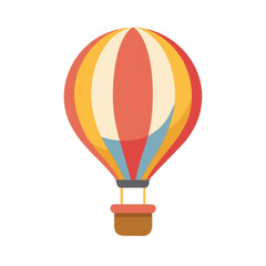 Obraz premium Colorful hot air balloons fly across the sky, with detailed vector illustrations of the isolated baskets offering fun and adventure