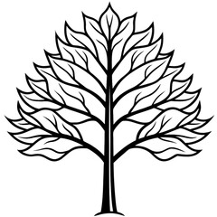 Obraz premium A versatile vector silhouette set featuring trees with diverse leaves and branches, ideal for nature-inspired designs across all seasons
