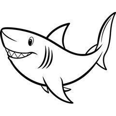 Obraz premium Marine animal vector illustration featuring a cartoon fish or shark silhouette