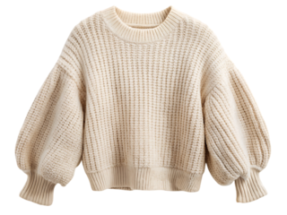 Cream Puff Sleeve Knit Sweater: Cozy, Chunky, and Chic