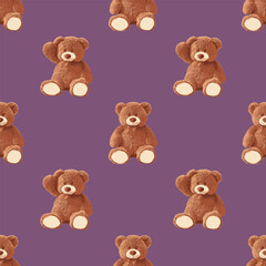Seamless Teddy Bears Pattern 19 June 2025