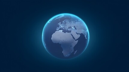 Fototapeta premium Glowing blue planet Earth digital render