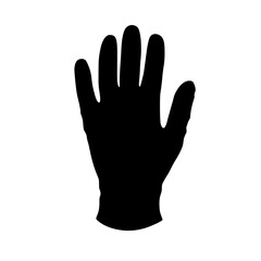Obraz premium a black silhouette of a hand in a glove black, finger, glove, hand, icon, silhouette, stop sign , Generative art.