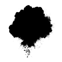 abstract black ink blot background on a transparent background , Generative art.