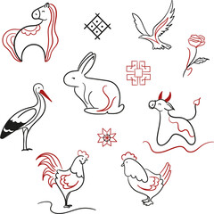 Sketches for tattoos in Ukrainian style