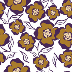 flower branches seamless pattern , vector , illustration
