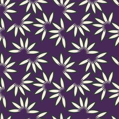 Botanical trendy seamless pattern. Flower and leaves abstract shape doodle art design for print, wallpaper, clipart, wall art for home decoration