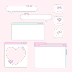 Cute Outline Pastel UI Windows