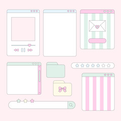 Cute Outline Pastel UI Windows