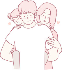 A heartwarming and delightful illustration depicting a loving family joyfully enjoying quality time together